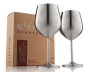Stainless Steel Wine Glasses - Silver